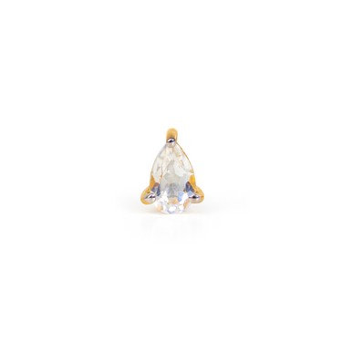PRECIOUS WHITE TOPAZ PEAR STUD EARRING IN GOLD VERMEIL - EARRINGS from STELLAR 79 - Shop now at stellar79.com 