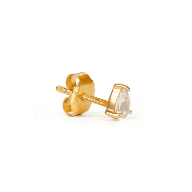 PRECIOUS WHITE TOPAZ PEAR STUD EARRING IN GOLD VERMEIL - EARRINGS from STELLAR 79 - Shop now at stellar79.com 