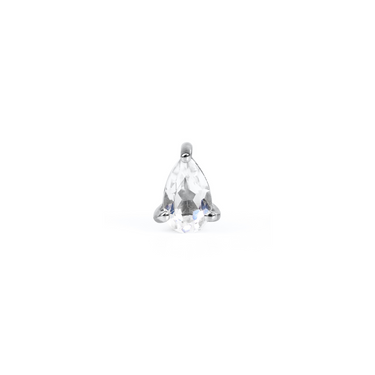 PRECIOUS WHITE TOPAZ PEAR STUD EARRING IN STERLING SILVER - EARRINGS from STELLAR 79 - Shop now at stellar79.com 