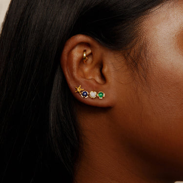 Precious Green Onyx Stud Earrings - May