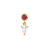 RANI DANGLE STUD EARRING WITH ROUND PINK TOURMALINE AND PEAR WHITE TOPAZ IN GOLD VERMEIL - EARRINGS from STELLAR 79 - Shop now at stellar79.com 