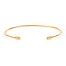 AMELIA CUFF BANGLE WITH WHITE ZIRCON IN 9 KARAT SOLID GOLD - BRACELETS from STELLAR 79 - Shop now at stellar79.com 