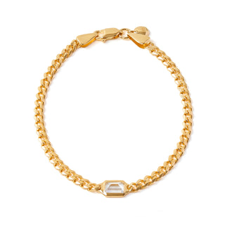 GAIA WHITE TOPAZ CURB CHAIN BRACELET IN GOLD VERMEIL - BRACELETS from STELLAR 79 - Shop now at stellar79.com 