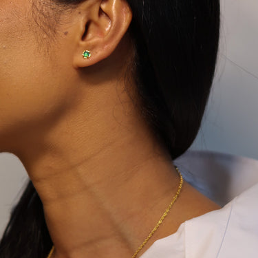 PRECIOUS GREEN ONYX STUD EARRINGS - MAY - EARRINGS from STELLAR 79 - Shop now at stellar79.com 