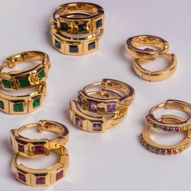 Element Sapphire Huggie Hoops - EARRINGS from STELLAR 79 - Shop now at stellar79.com 
