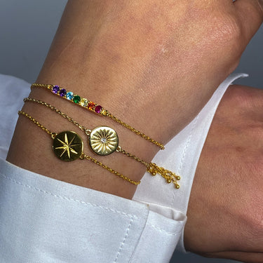 SPECTRUM BAR BRACELET IN GOLD VERMEIL - BRACELETS from STELLAR 79 - Shop now at stellar79.com 