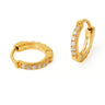 MELISSA DIAMOND HUGGIE HOOP IN 9 KARAT SOLID GOLD - EARRINGS from STELLAR 79 - Shop now at stellar79.com 