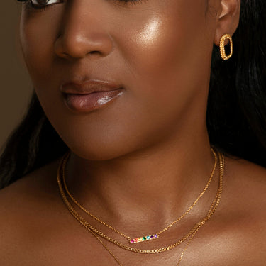SPECTRUM BAR NECKLACE IN GOLD VERMEIL - NECKLACES from STELLAR 79 - Shop now at stellar79.com 
