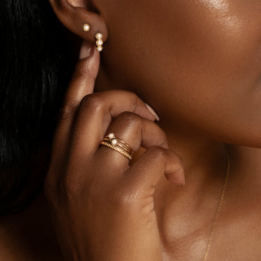 La Perle Huggie Hoops - EARRINGS from STELLAR 79 - Shop now at stellar79.com 
