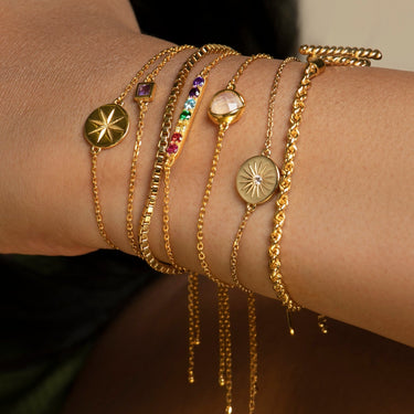 SPECTRUM BAR BRACELET IN GOLD VERMEIL - BRACELETS from STELLAR 79 - Shop now at stellar79.com 