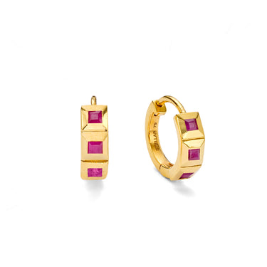 Element Ruby Huggie Hoops - EARRINGS from STELLAR 79 - Shop now at stellar79.com 