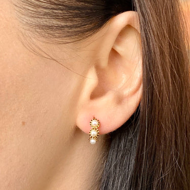 La Perle Huggie Hoops - EARRINGS from STELLAR 79 - Shop now at stellar79.com 