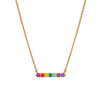 SPECTRUM BAR NECKLACE IN GOLD VERMEIL - NECKLACES from STELLAR 79 - Shop now at stellar79.com 