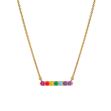 SPECTRUM BAR NECKLACE IN GOLD VERMEIL - NECKLACES from STELLAR 79 - Shop now at stellar79.com 